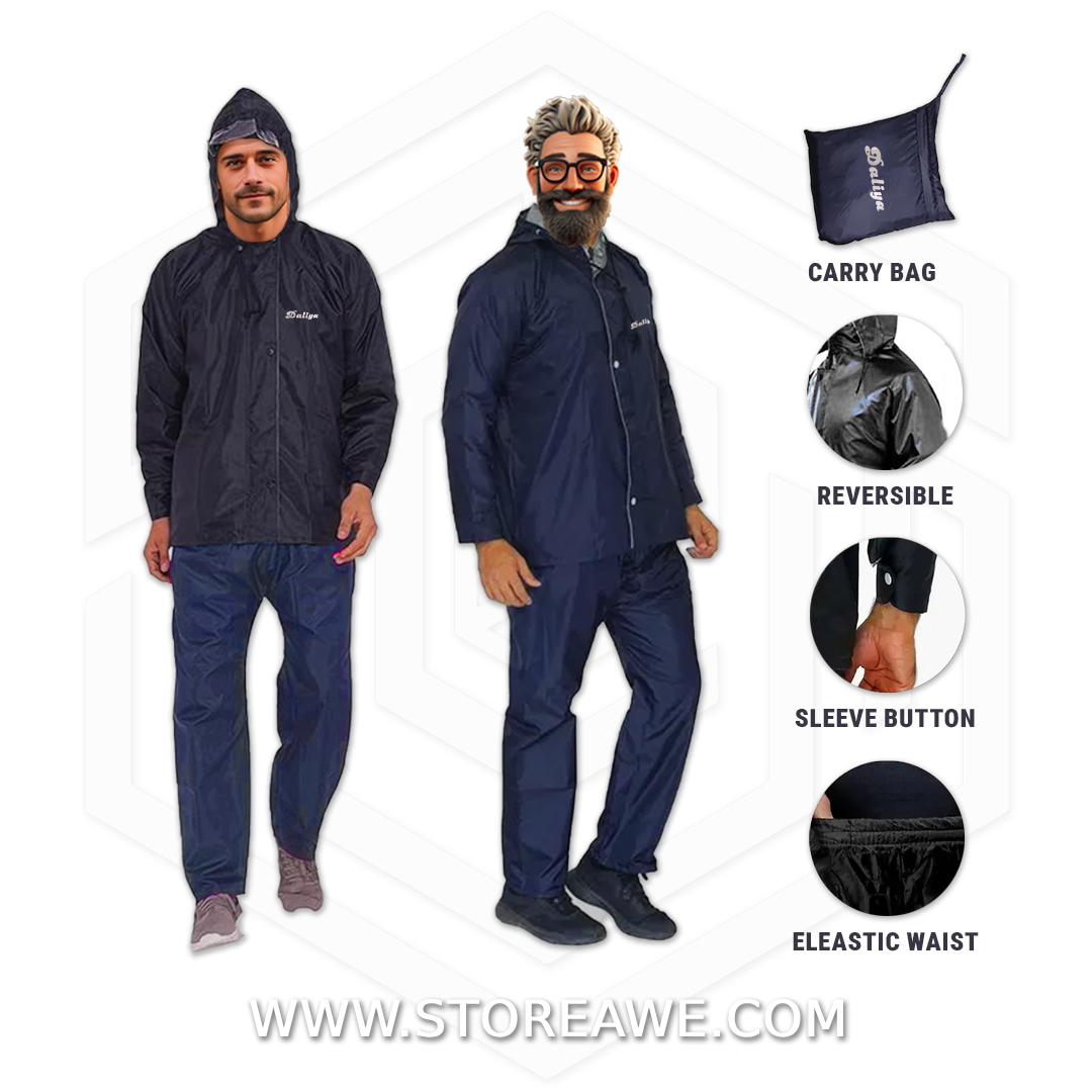 Daliya Reversible Rain Suit – Coat & Pant Set