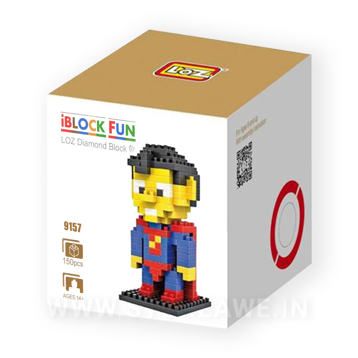 LOZ iBlock Fun Diamond Blocks Superhero - Superman (#9152, 150 Pcs)