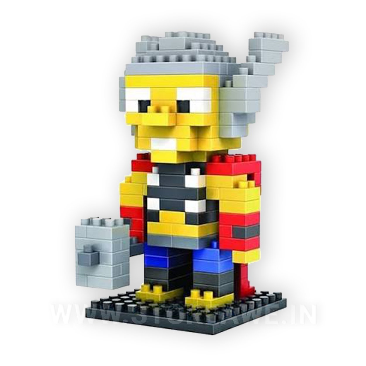 LOZ iBlock Fun Diamond Blocks Superhero - Thor with Mjolnir (#9157, 150 Pcs) - Image 2